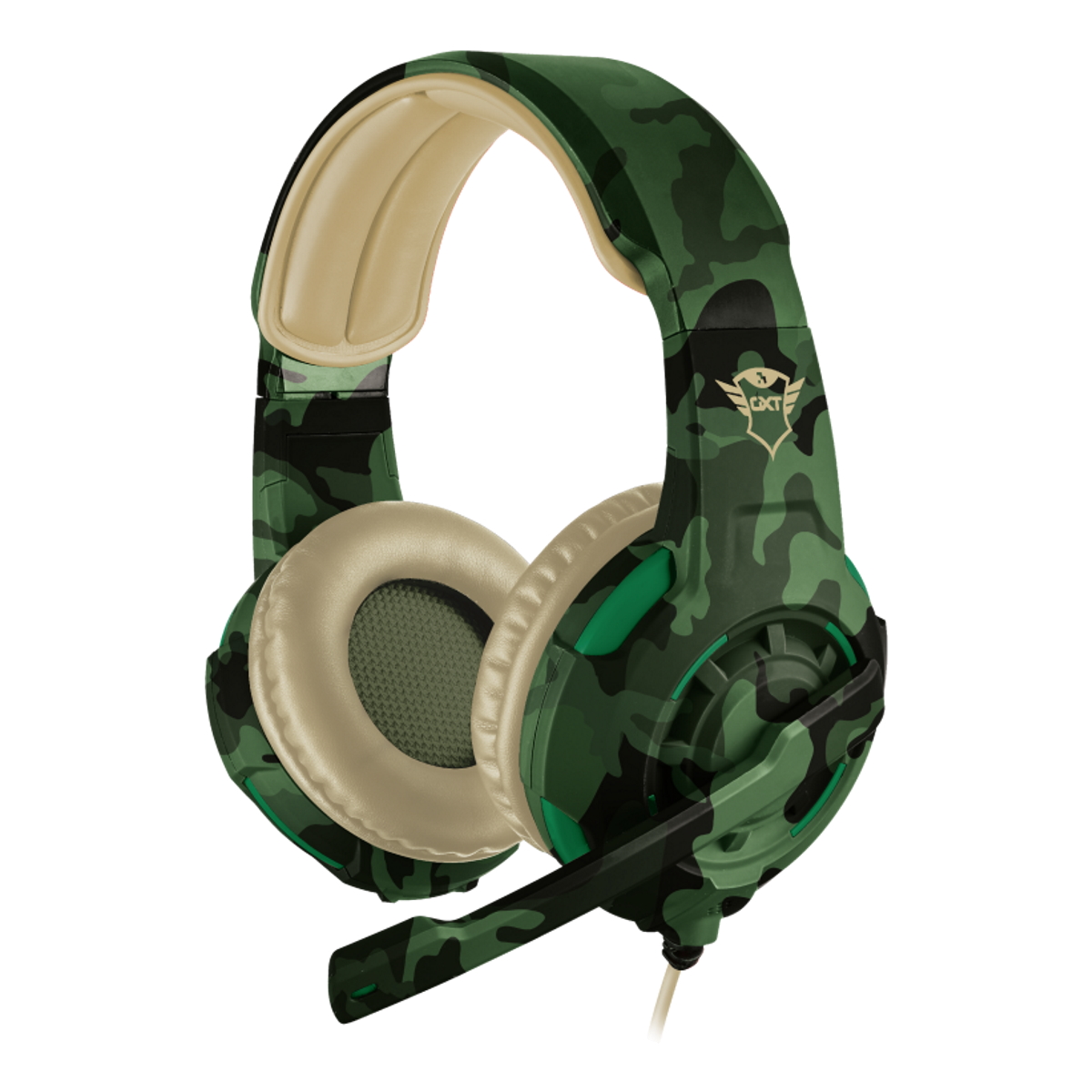 Auriculares Gamer Cable Vincha Gxt 310C Radius Camuflado Verde Trust
