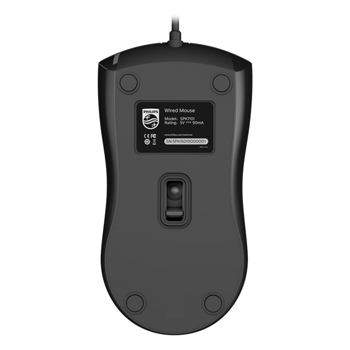 Mouse USB M101 1000 DPI Negro Philips