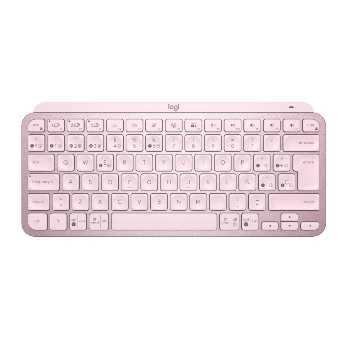 Teclado Bluetooth Retroiluminado MX Keys Mini Español Rosa Logitech