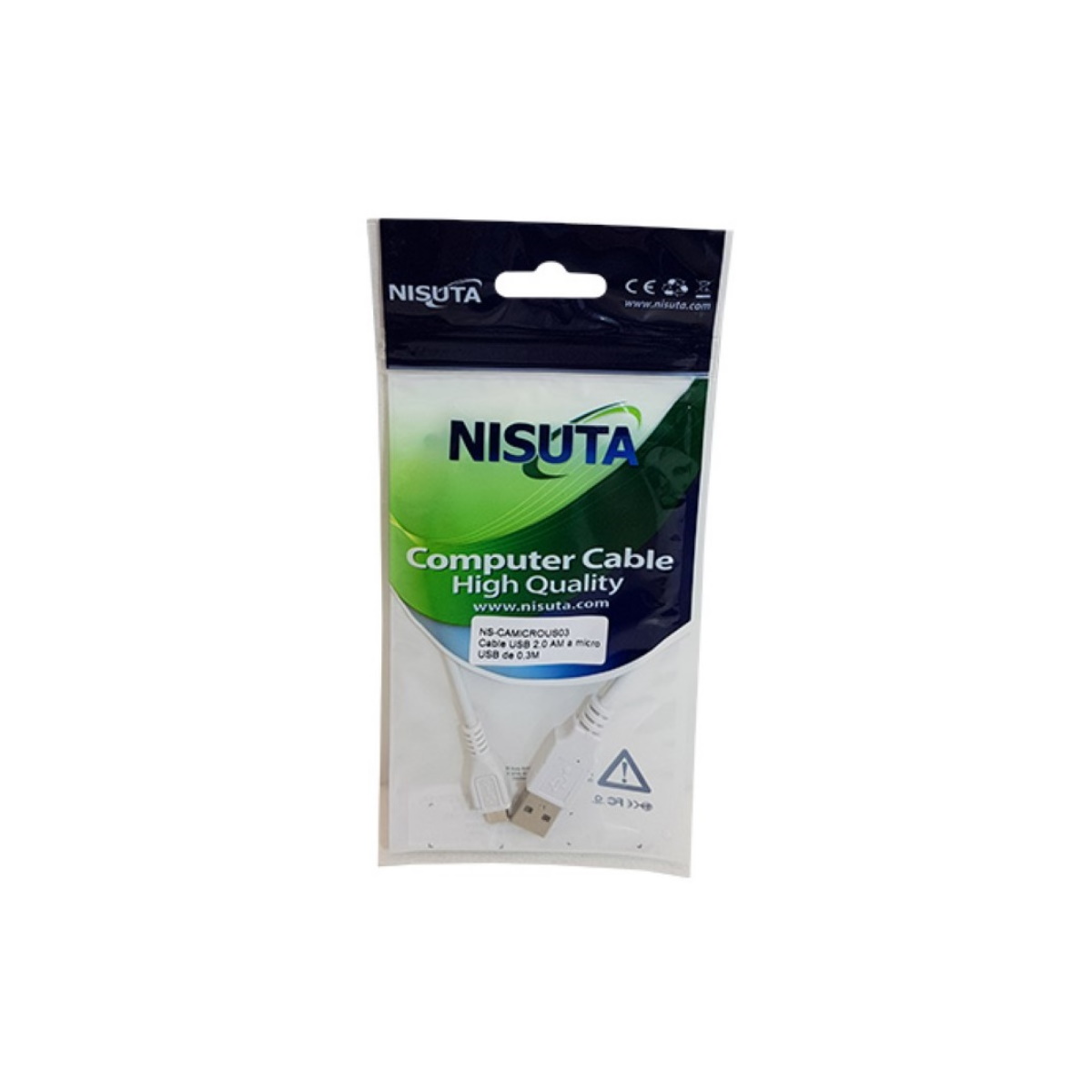 Cable Microusb A Usb 0.3m Nisuta