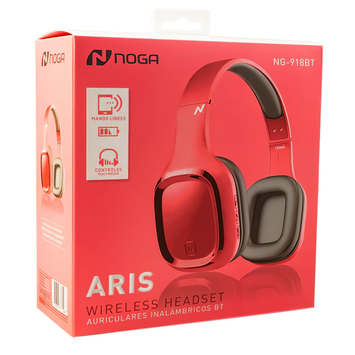 Auriculares Bluetooth Vincha Aris NG-918BT Rojo Noga
