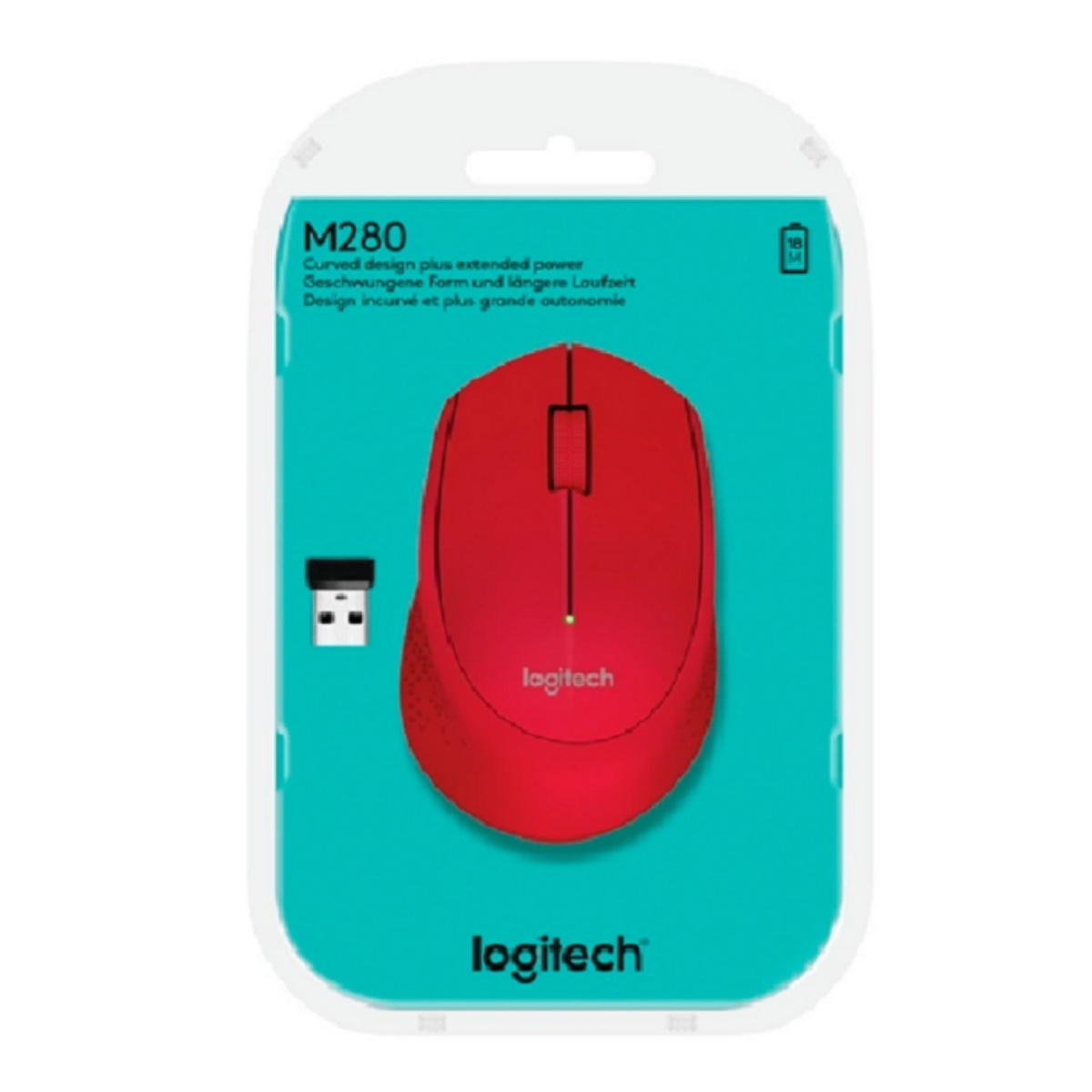 Mouse Inalambrico M280 1000 Dpi Rojo Logitech