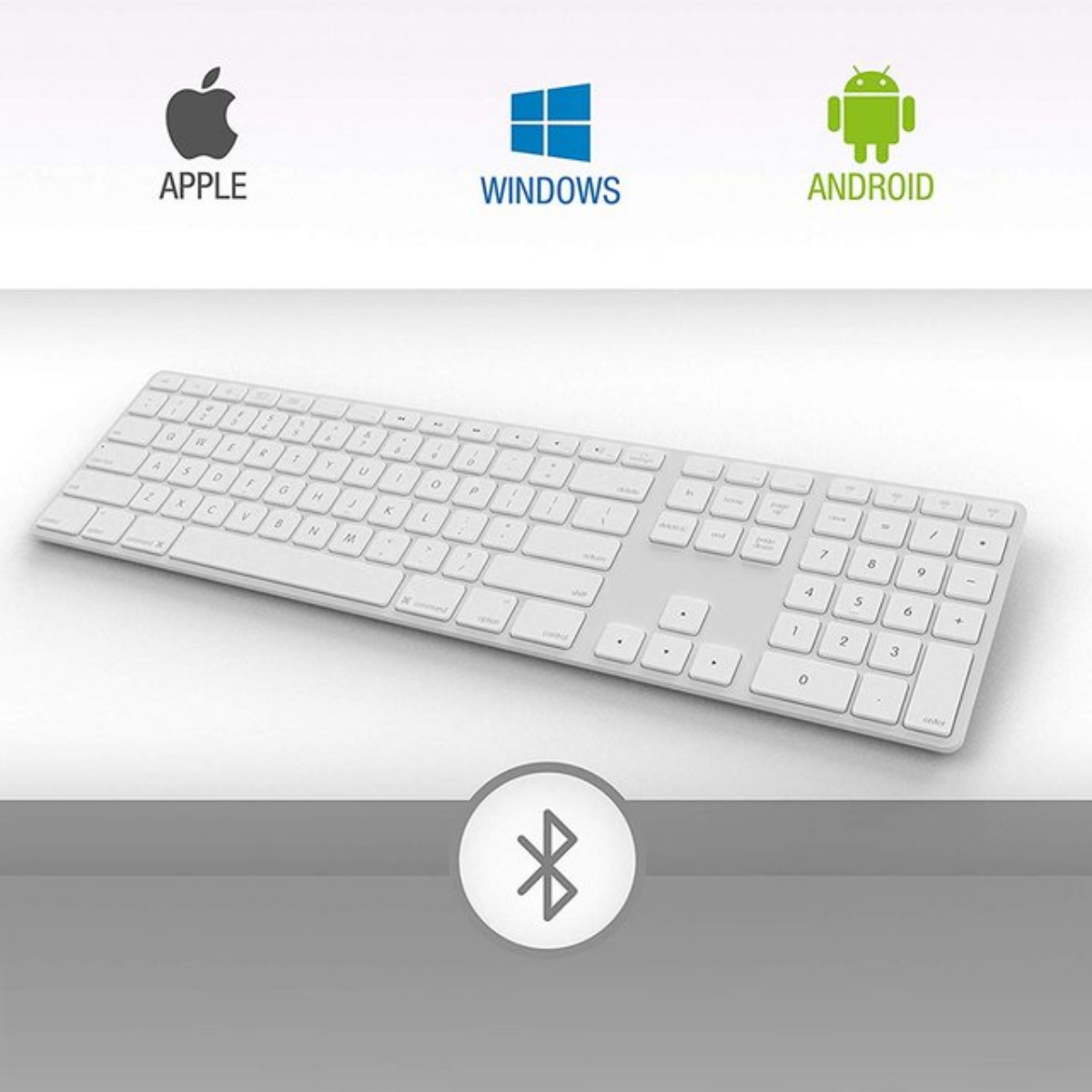 Teclado Inalambrico para PC Retroiluminado Silver Apple Matias
