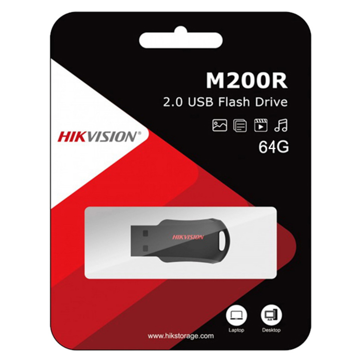 Pendrive 64GB M200R Usb 2.0 Negro Hikvision