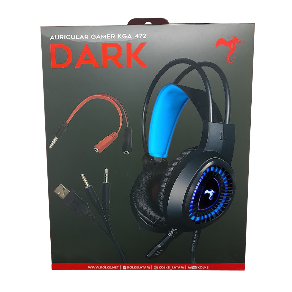 Auriculares Gamer KGA-472 Azul Kolke