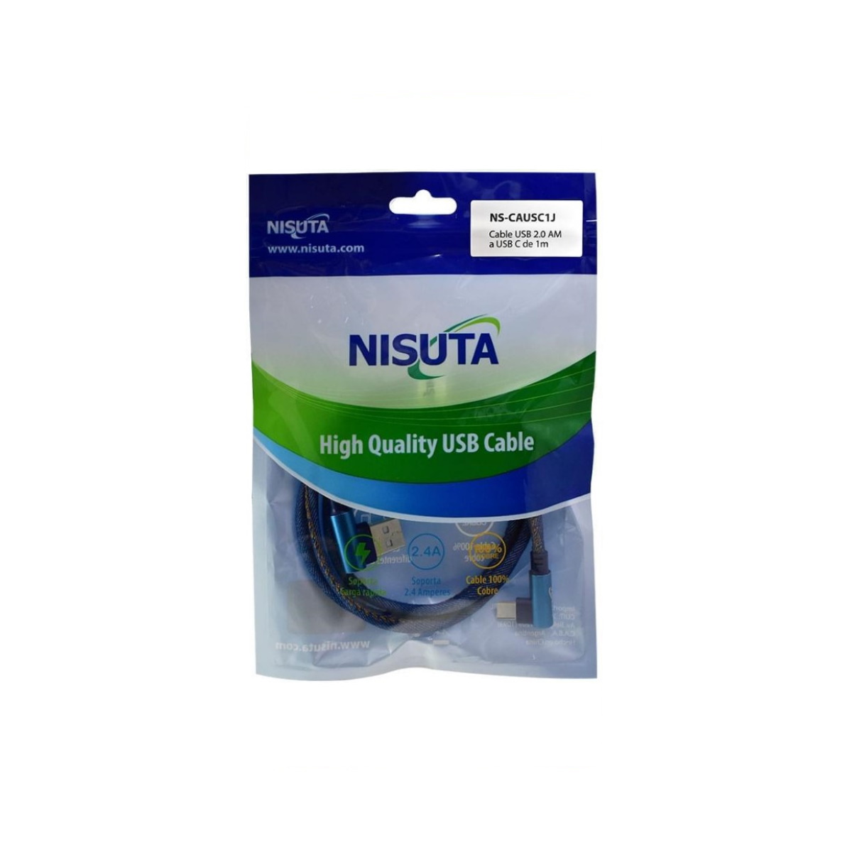 Cable USB C a USB 2.0 de 1m Tela Nisuta