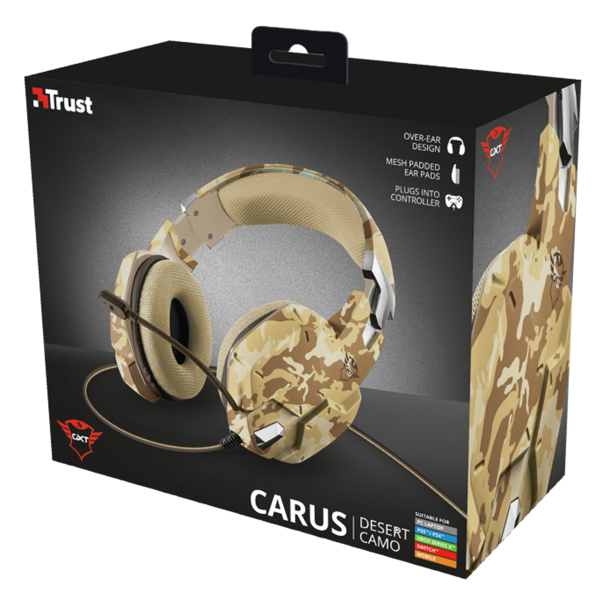 Auriculares Gamer Cable Vincha Gxt 322D Carus Camuflado Arena Trust