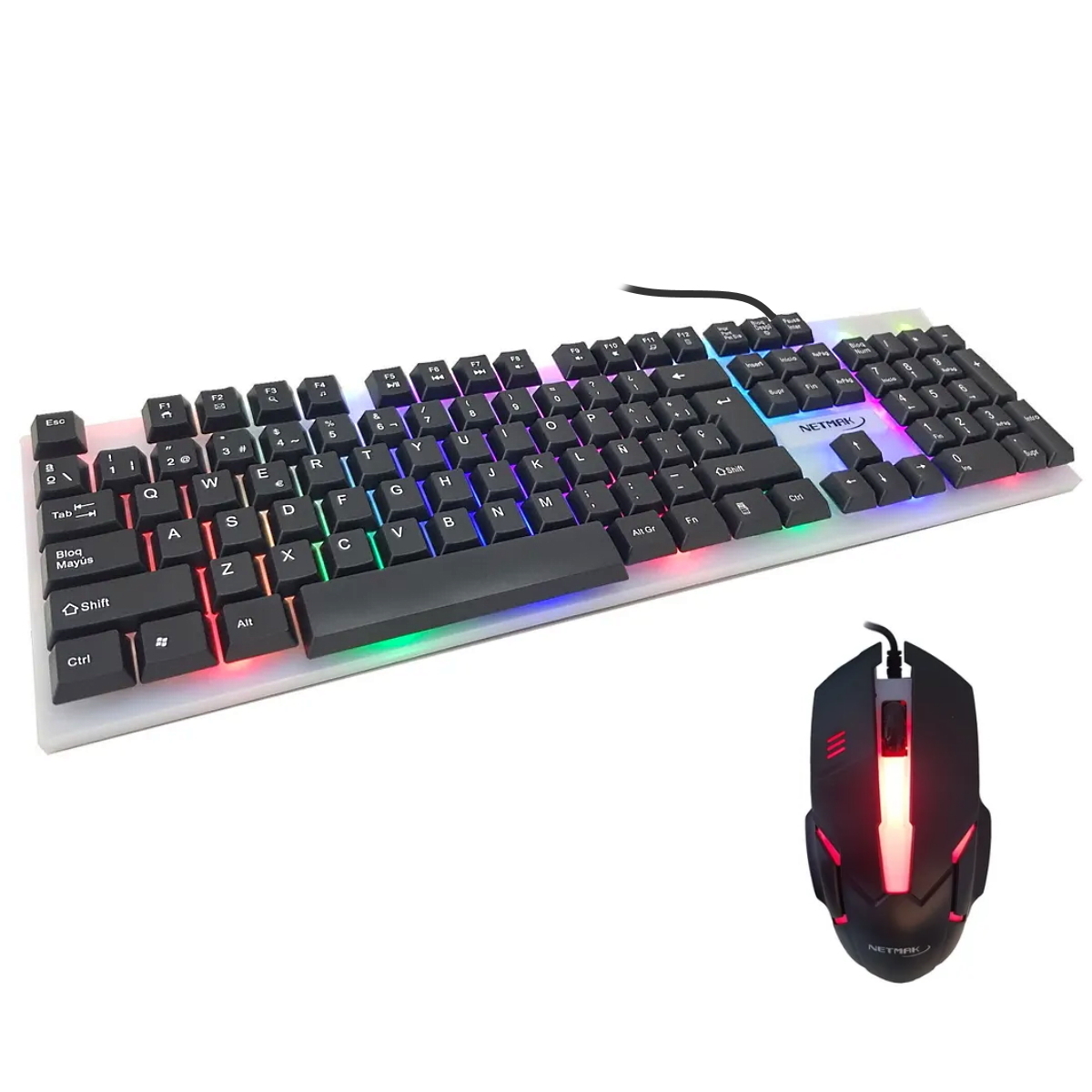 Kit Teclado Mouse Gamer Nemesi Blanco Netmak