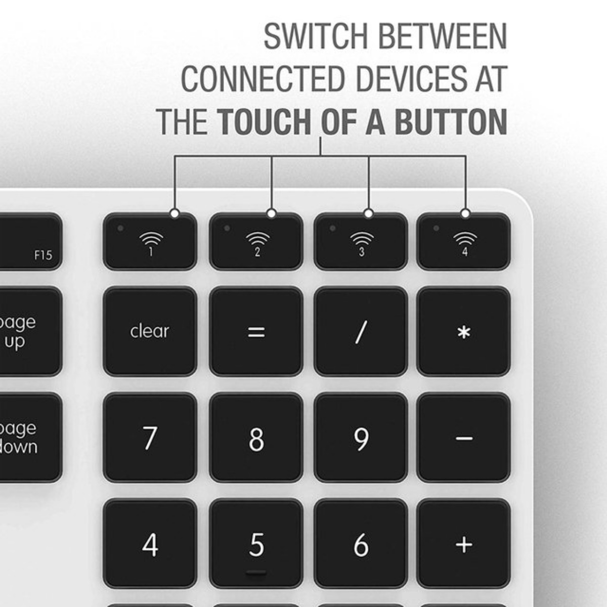 Teclado Inalambrico para PC Retroiluminado Silver/Black Matias