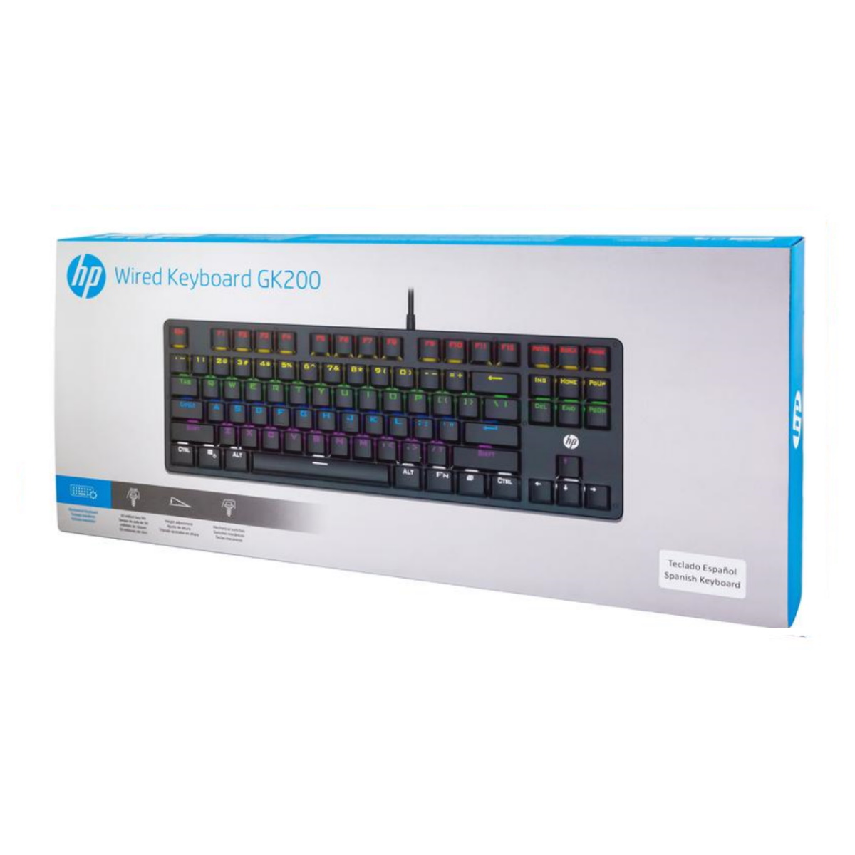 Teclado Mecanico Gamer Retroiluminado Switch Blue GK200 Negro HP