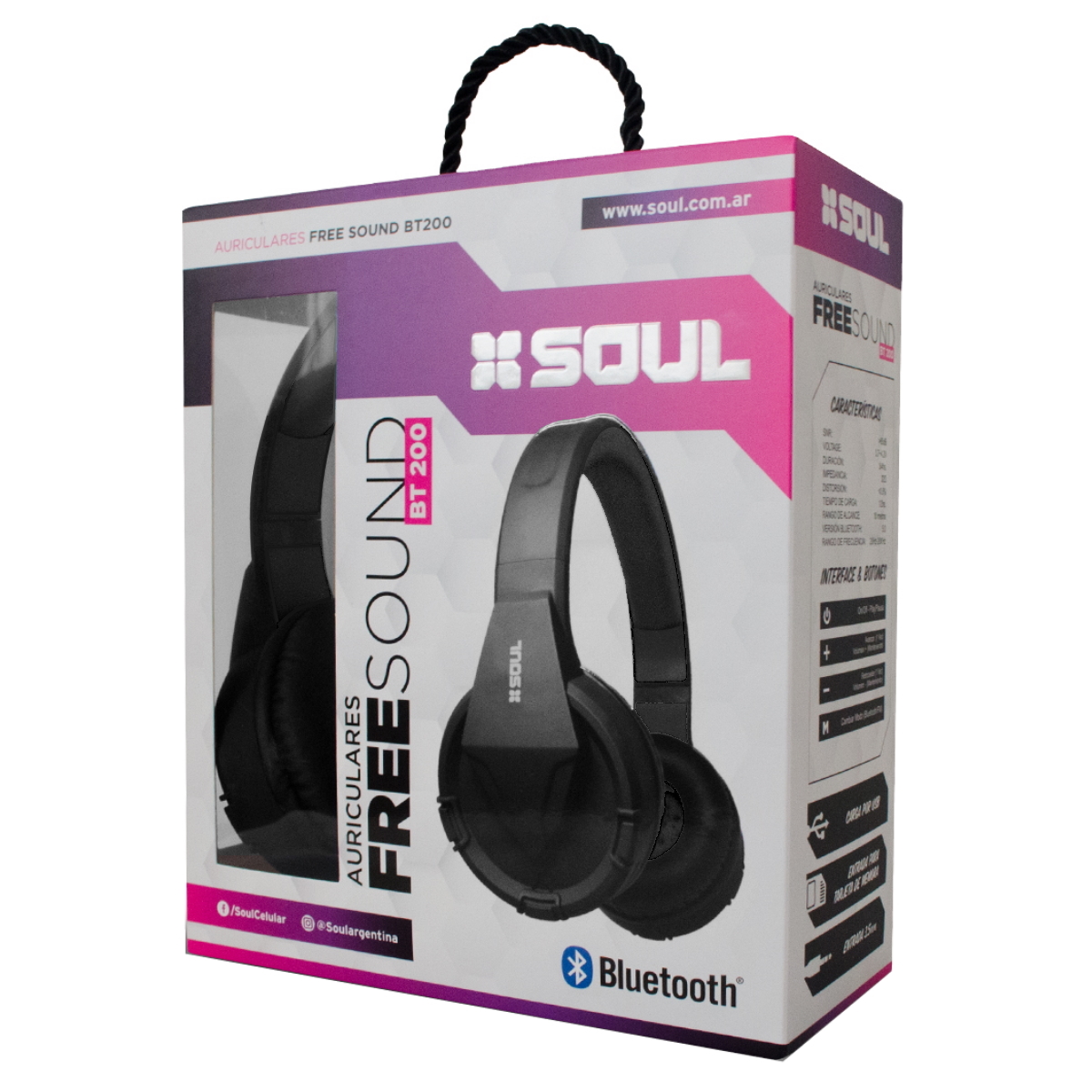 Auriculares Bluetooth Vincha BT200 Negro Soul
