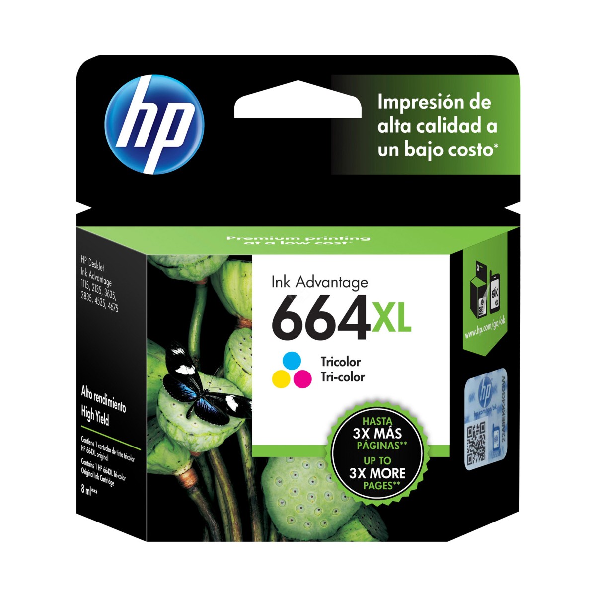 Cartucho Hp 664xl Color Original
