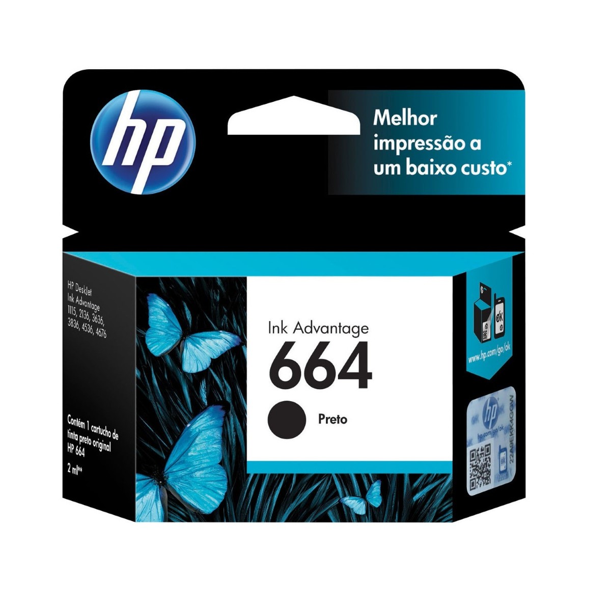 Cartucho Hp 664 Negro Original