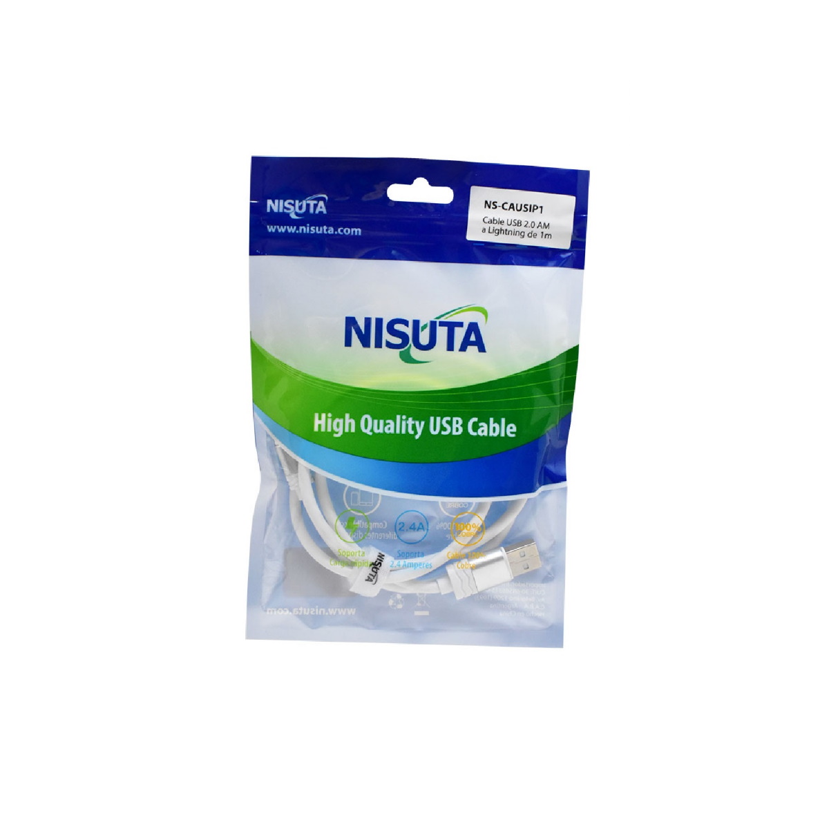 Cable USB 2.0 a Lightning 1m Nisuta