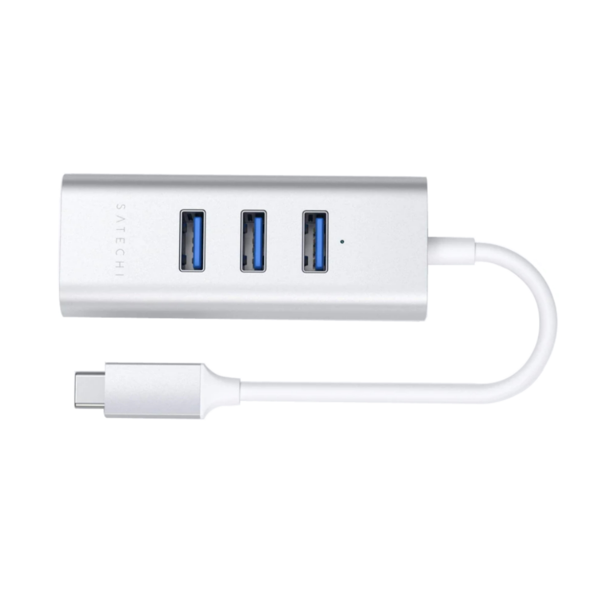 Hub USB C / USB 2.0 x3 - Red RJ45 Plata Satechi