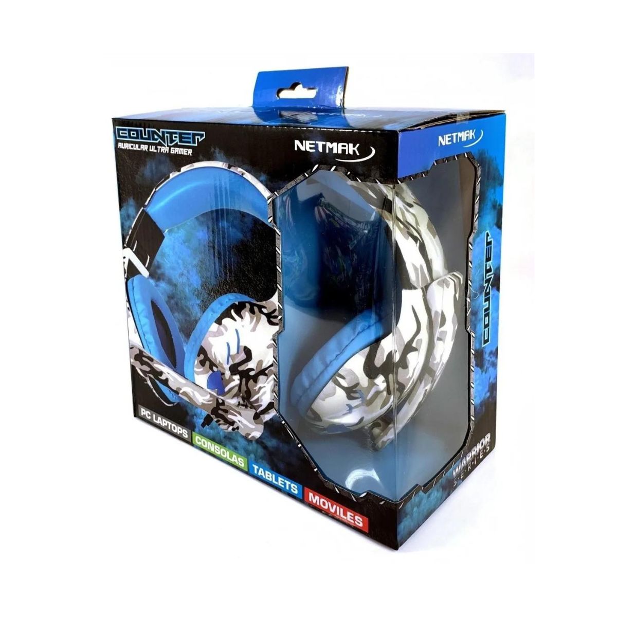 Auriculares Gamer Counter Camuflado Azul Netmak