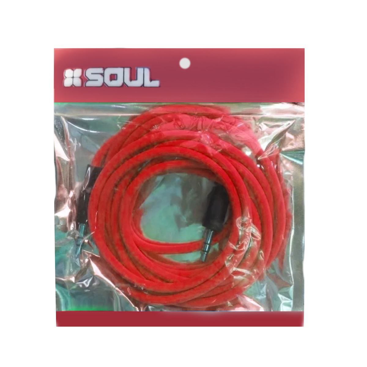 Cable Audio Auxiliar Plug 3.5mm de 2m Rojo Soul