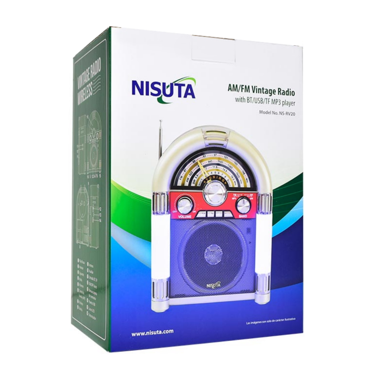 Parlante Bluetooth Radio Vintage Ns-RV20 Nisuta