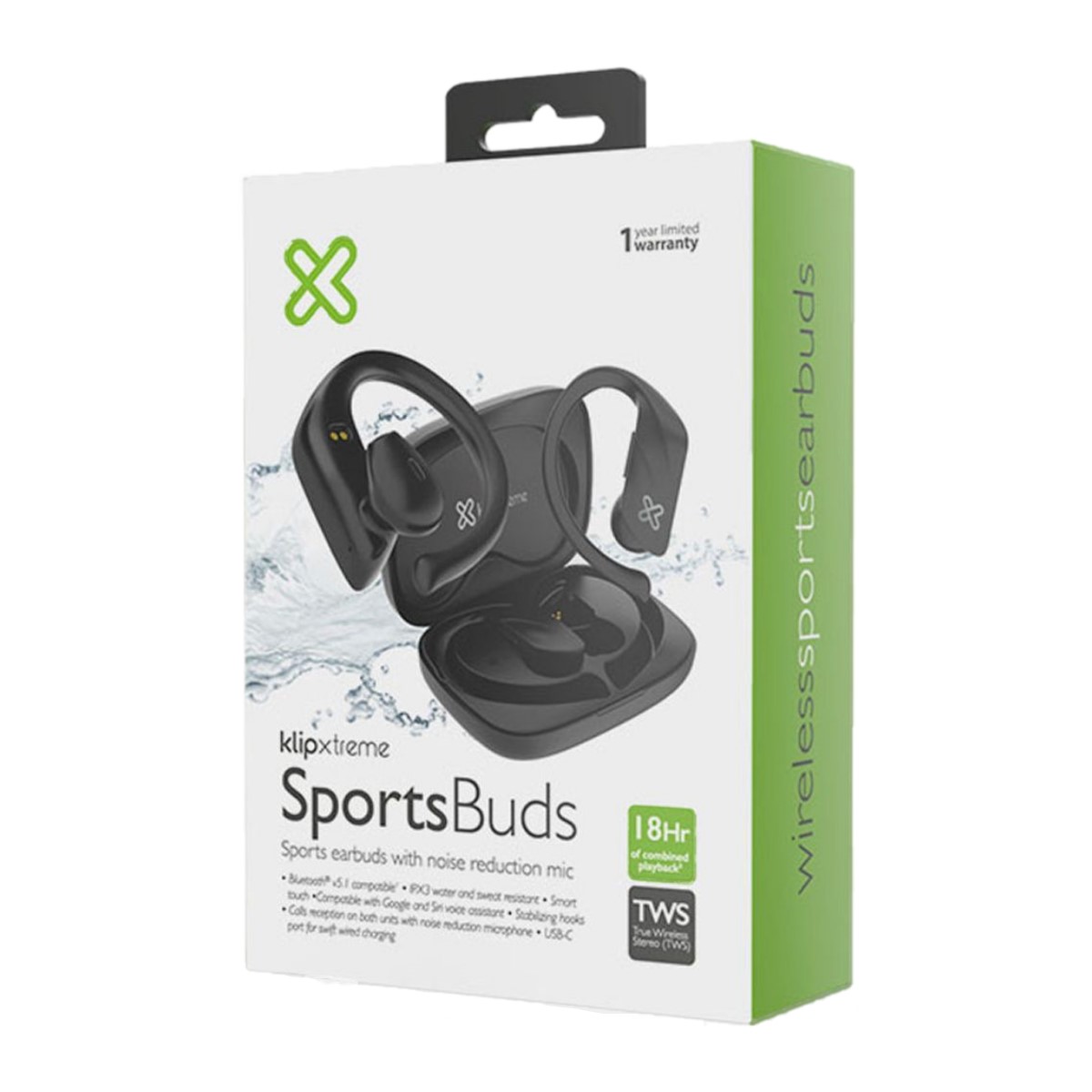 Auriculares Bluetooth In Ear SportsBuds KTE-100BK Negro KlipXtreme