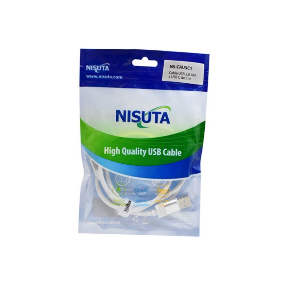 Cable USB C a USB 2.0 1m Nisuta
