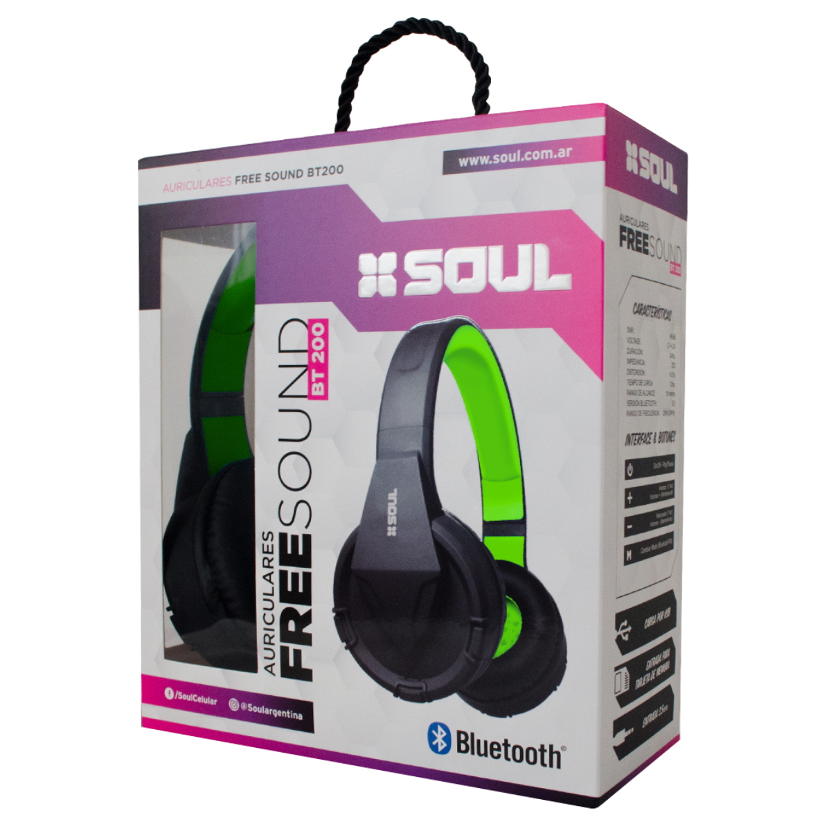 Auriculares Bluetooth Vincha BT200 Verde Soul