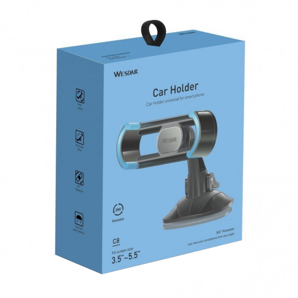 Soporte Celular Auto WD-C8-BLB Azul Wesdar