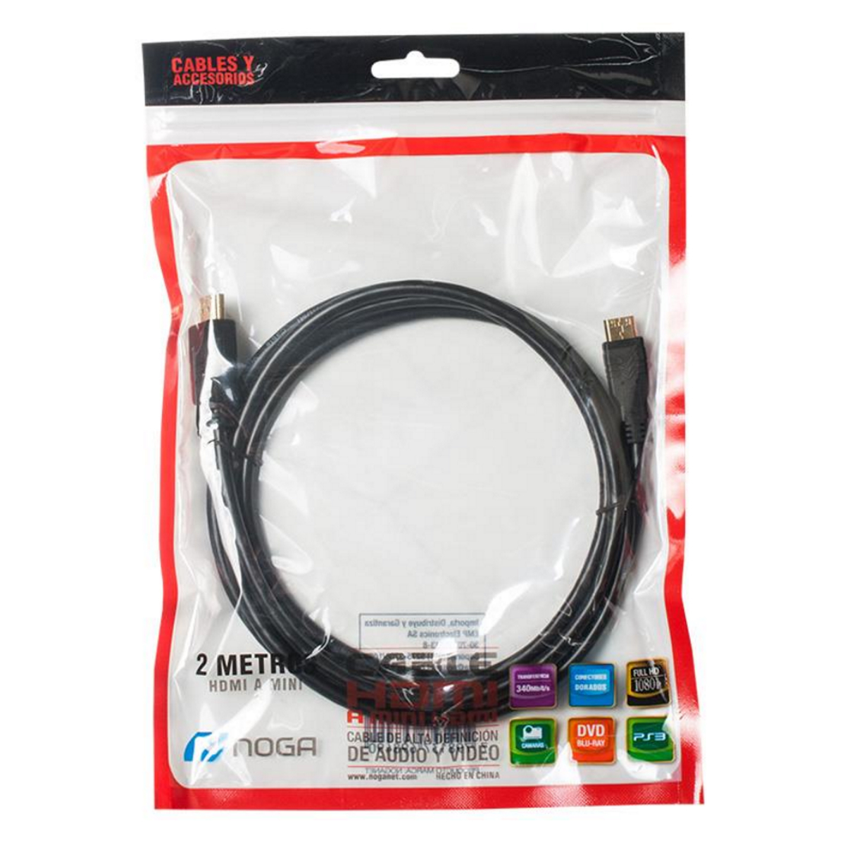 Cable MiniHDMI a HDMI 2m Noga