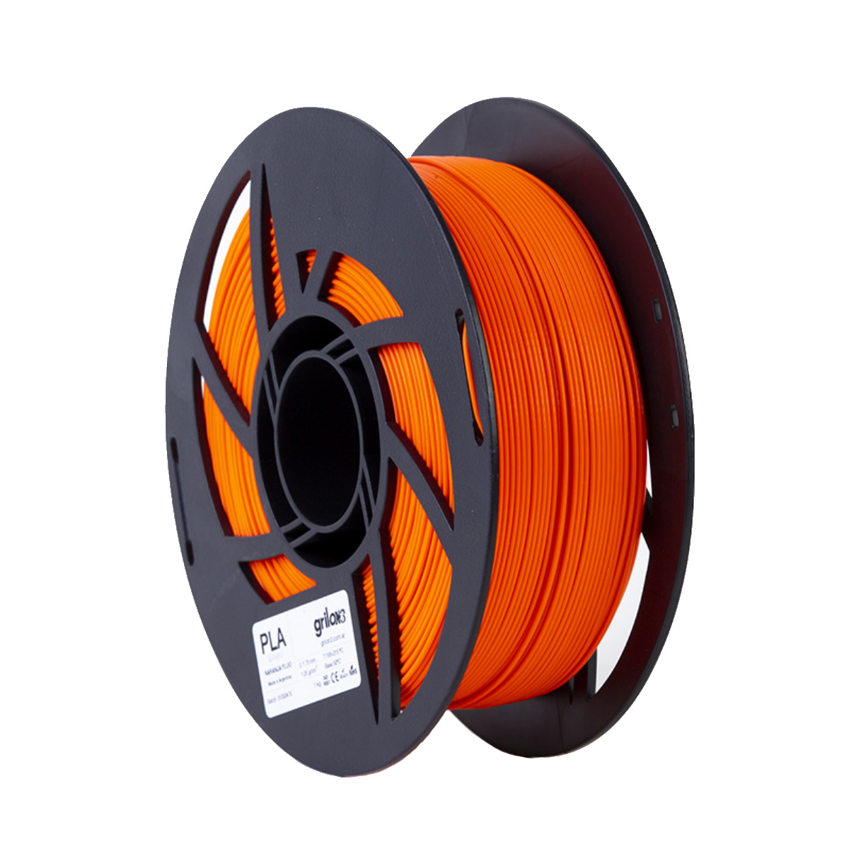 Filamento Pla Naranja Fluor 1.75mm 1Kg Grilon3
