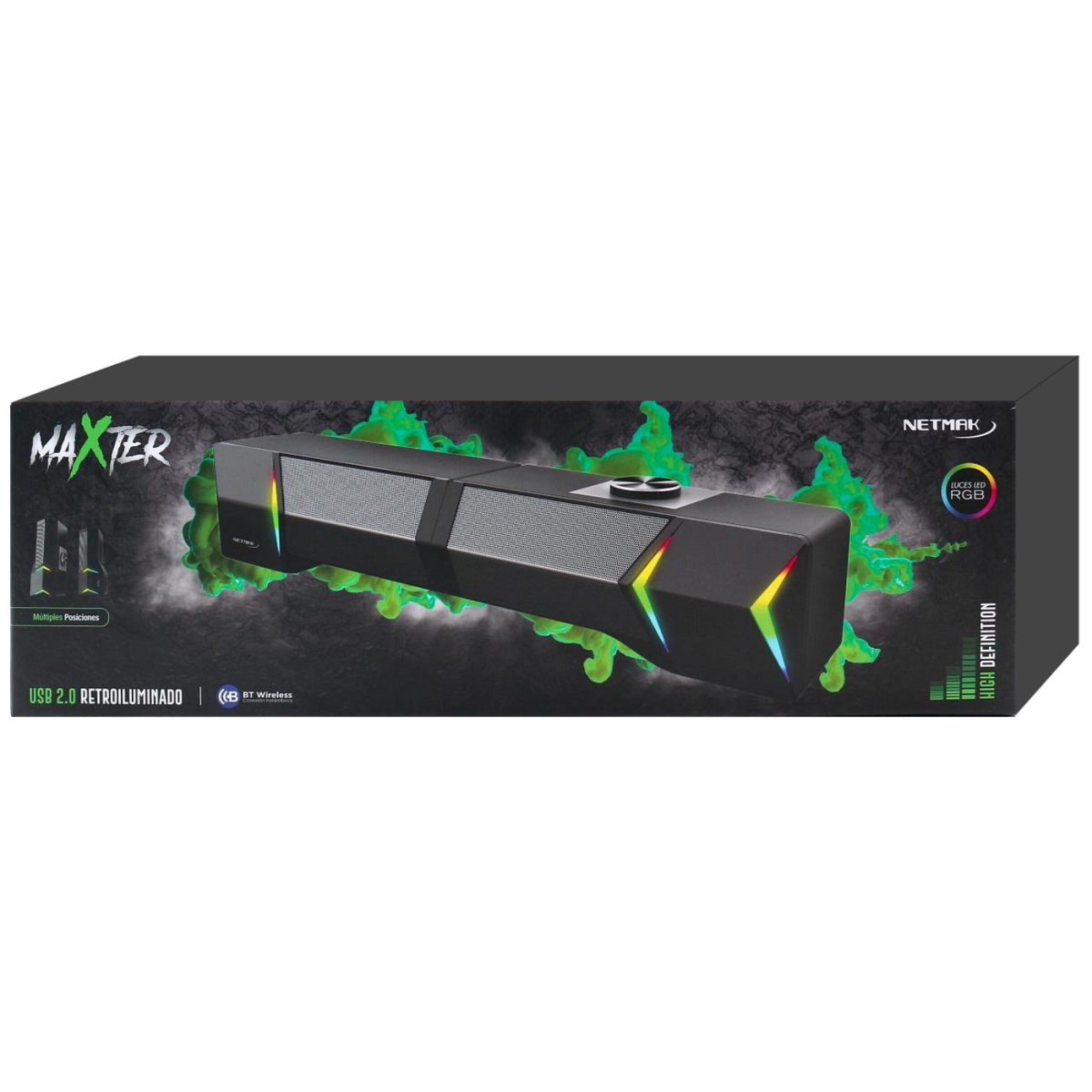 Barra Sonido Bluetooth - USB 10w RGB Maxter Netmak