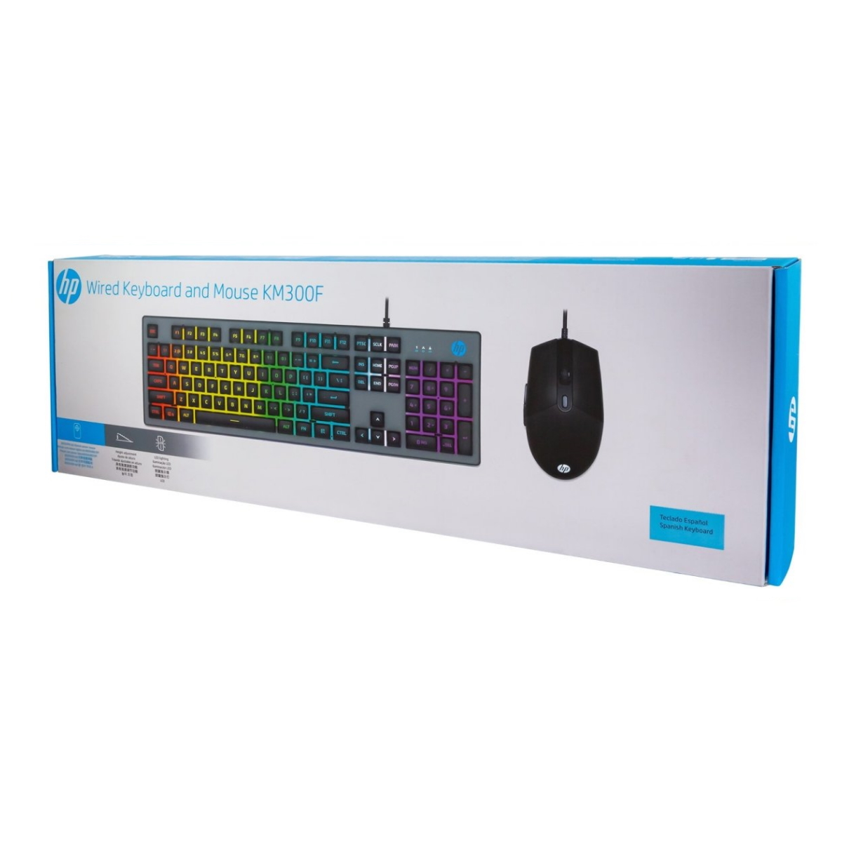 Kit Teclado Mouse Gamer KM300F Gris Plata HP