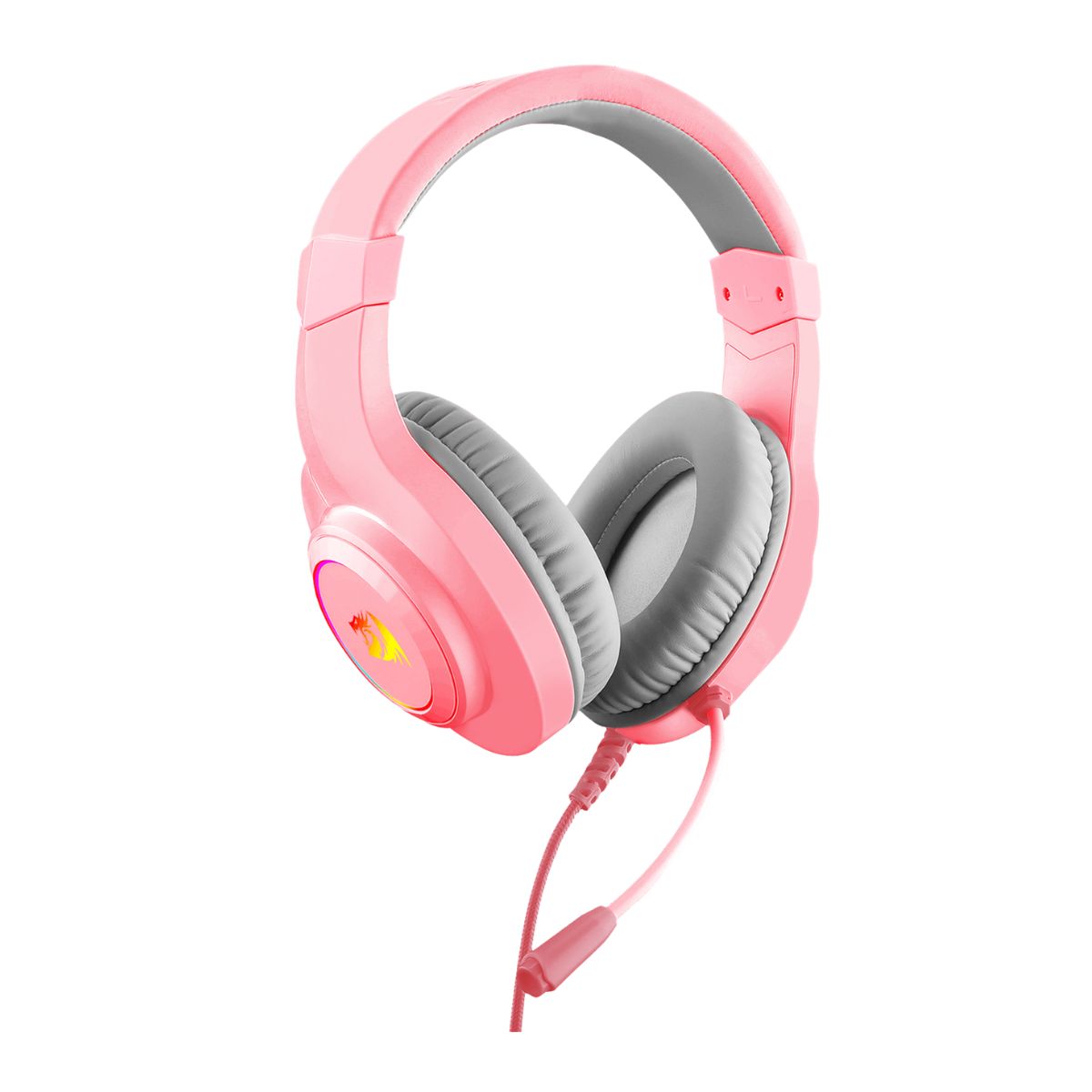Auriculares Gamer Cable Vincha Hylas H260 RGB Rosa Redragon