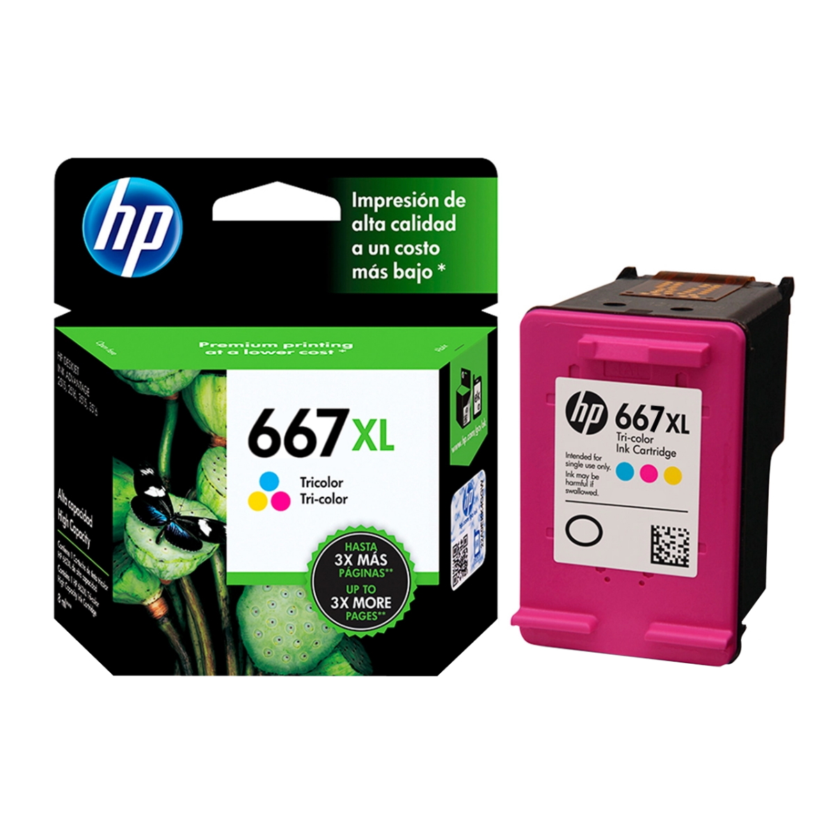Cartucho HP 667XL Color Original