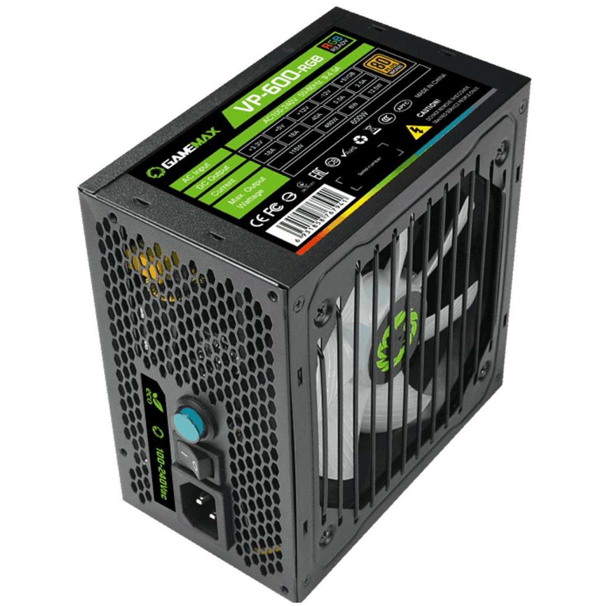 Fuente 600W VP-600 RGB 80 Plus Bronze Gamemax