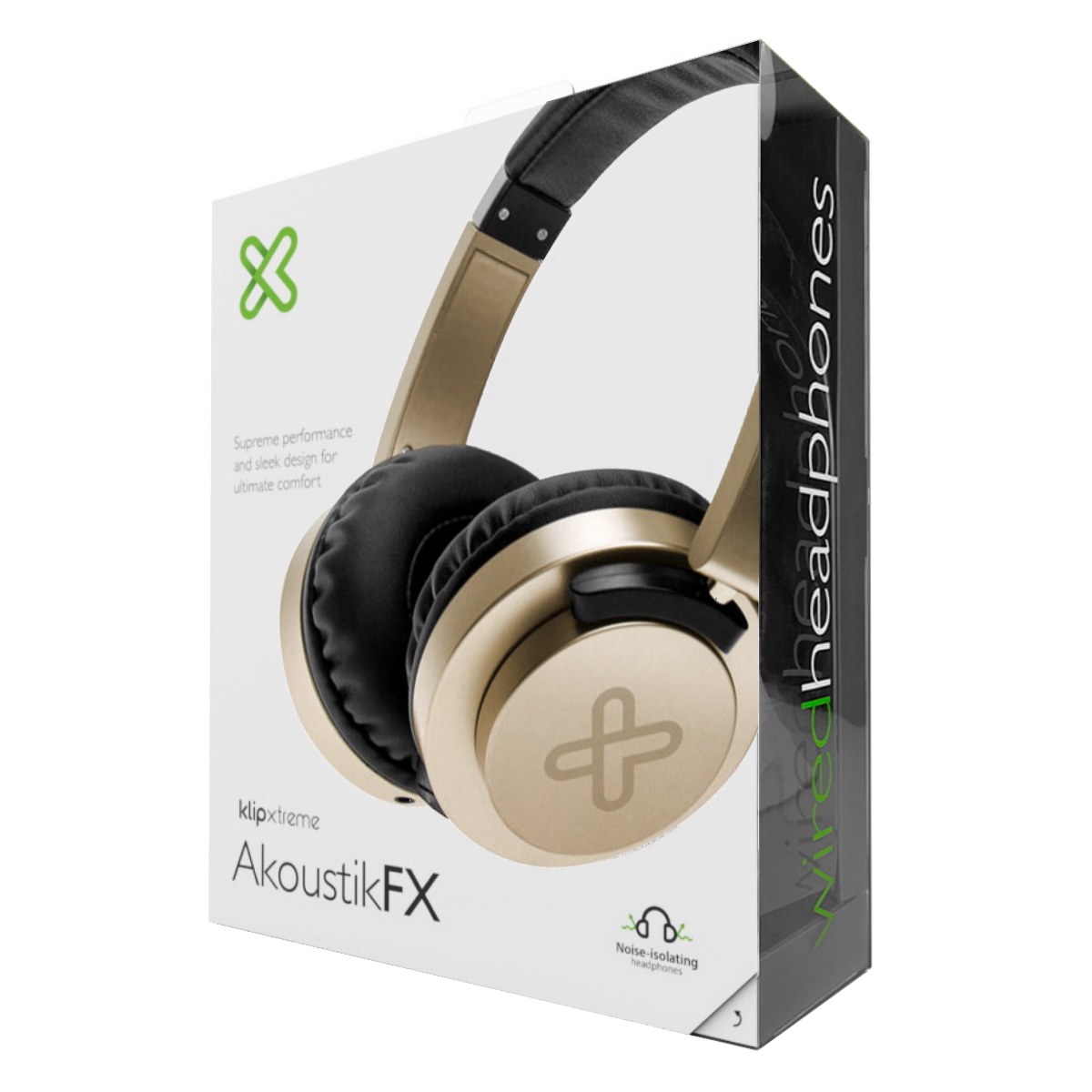 Auriculares Cable Vincha AkoustikFX Dorado Klip Xtreme