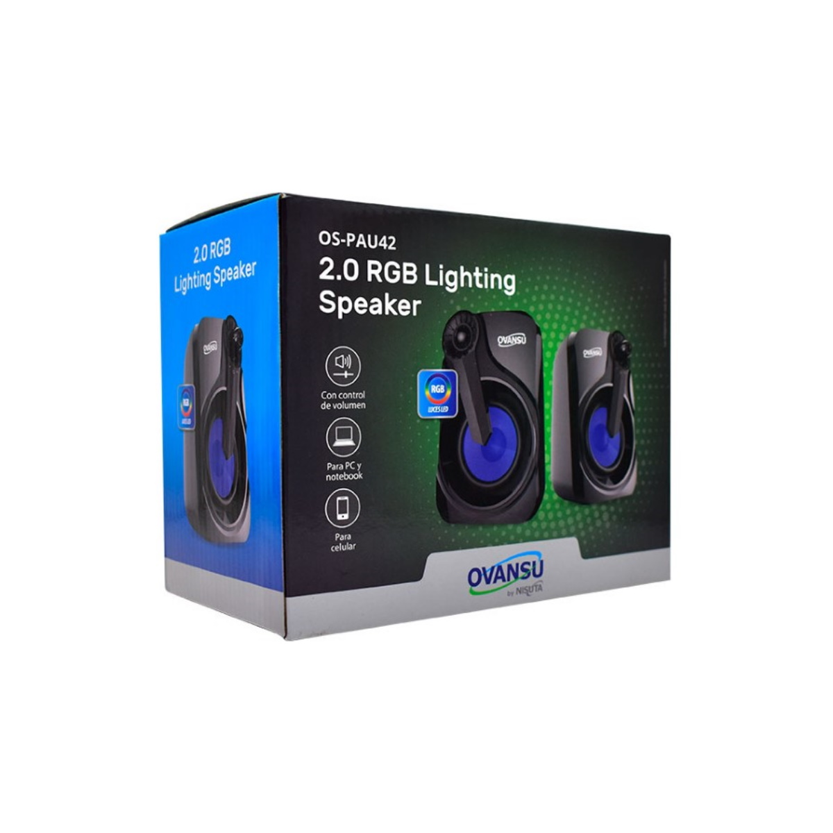 Parlante Usb 2.0 RGB Os-pau42 Nisuta