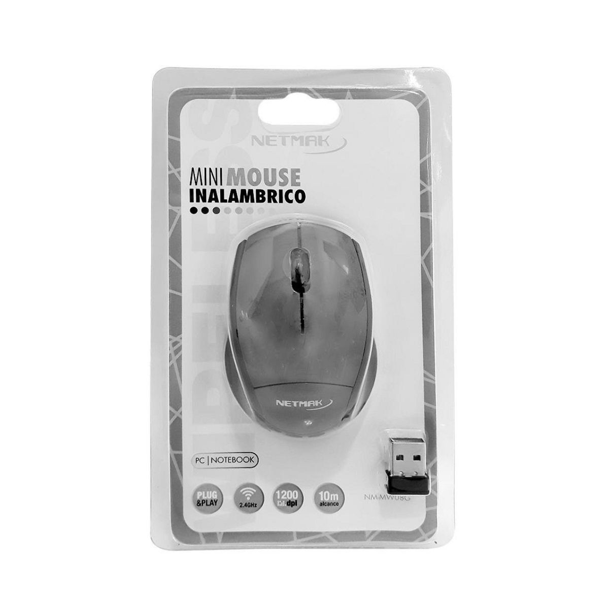 Mouse Inalambrico Mini MW08 Silver Netmak