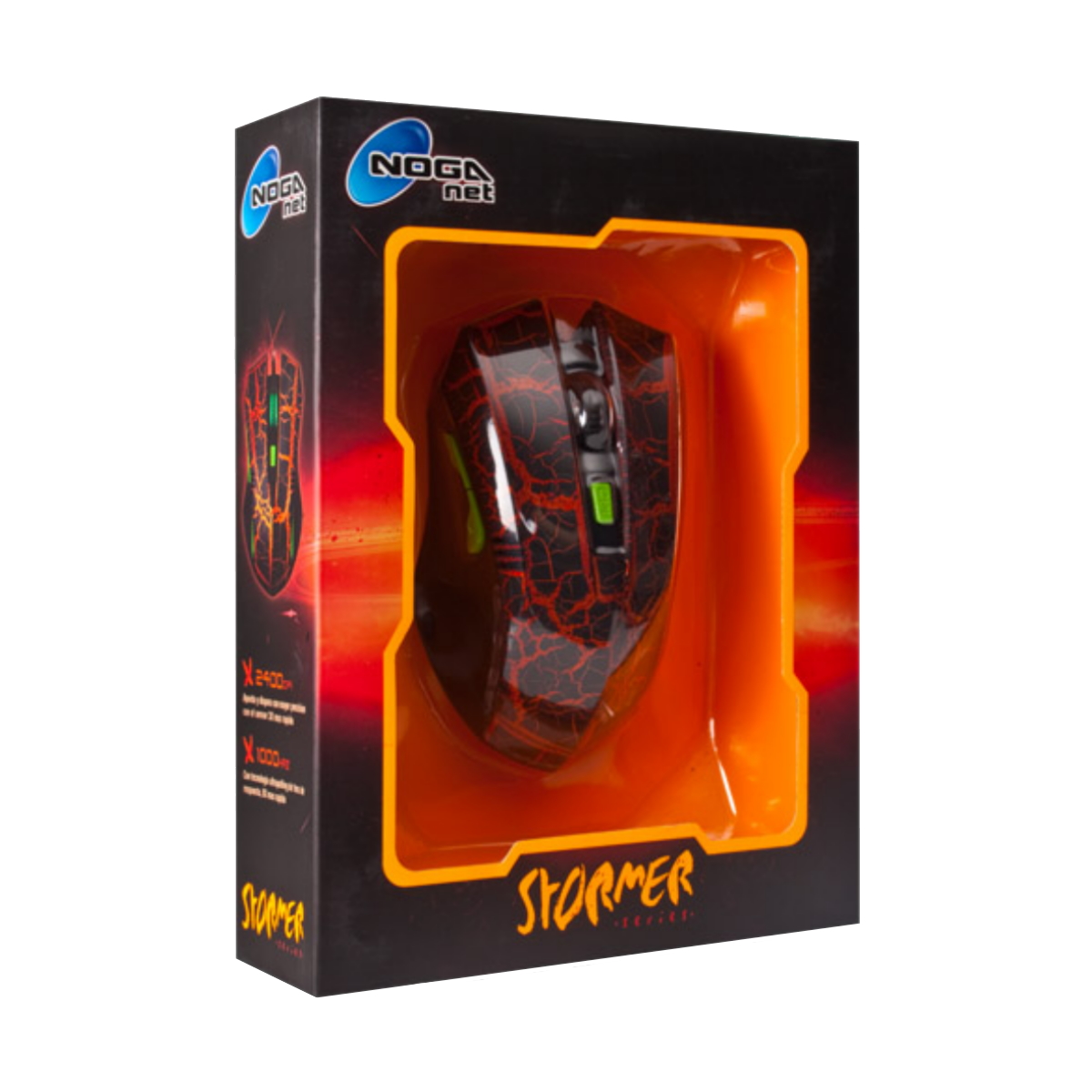 Mouse Gamer Stormer St 334 Naranja 600-2400 DPI Noga
