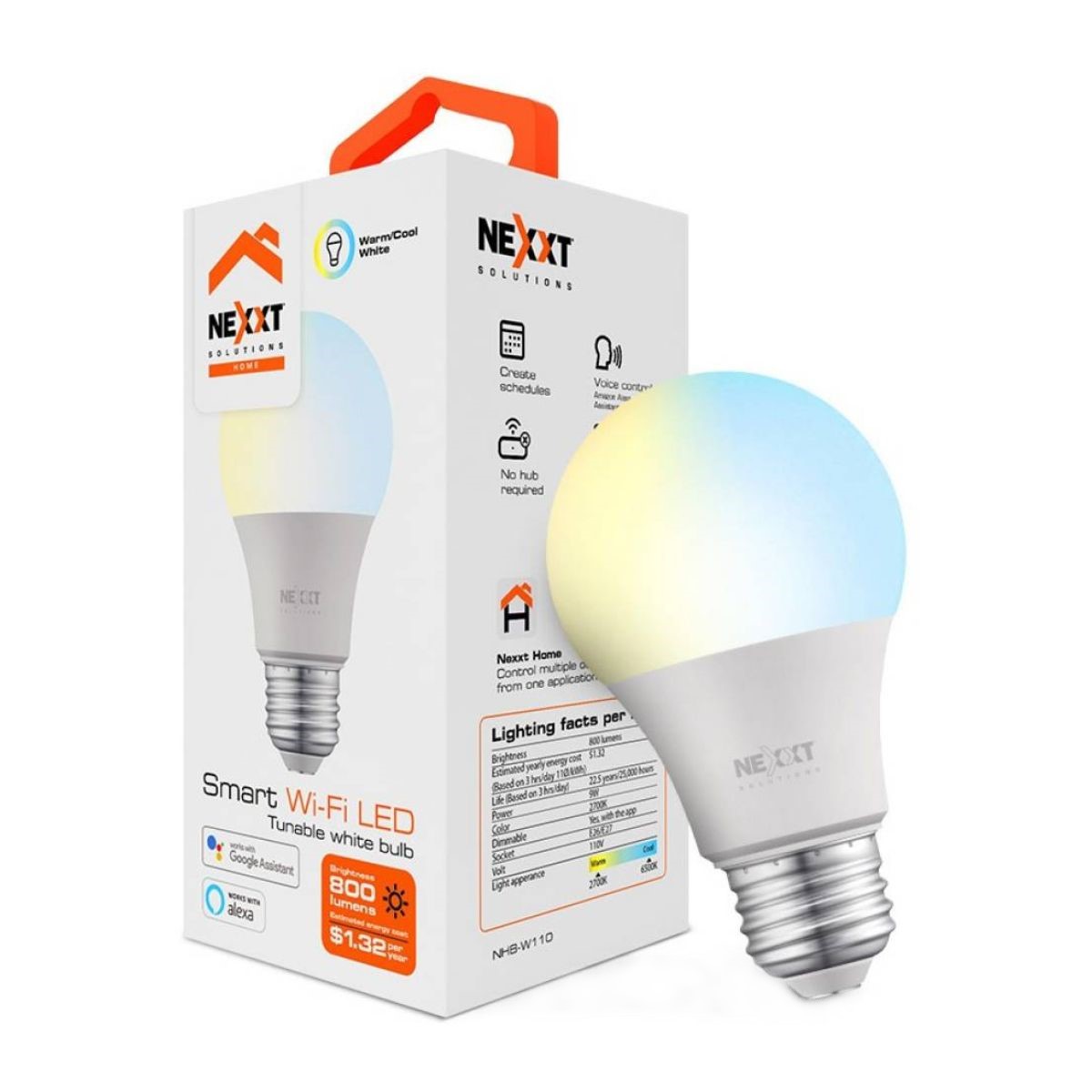 Lampara Smart Rgb 220v 60w x2 WiFi Nexxt