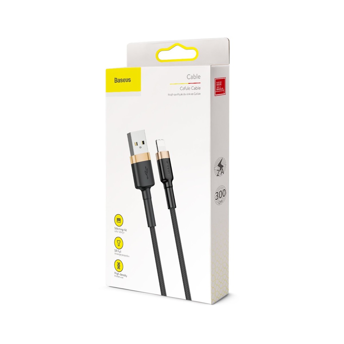 Cable USB a Lightning 3m 2A Mallado BaseUs
