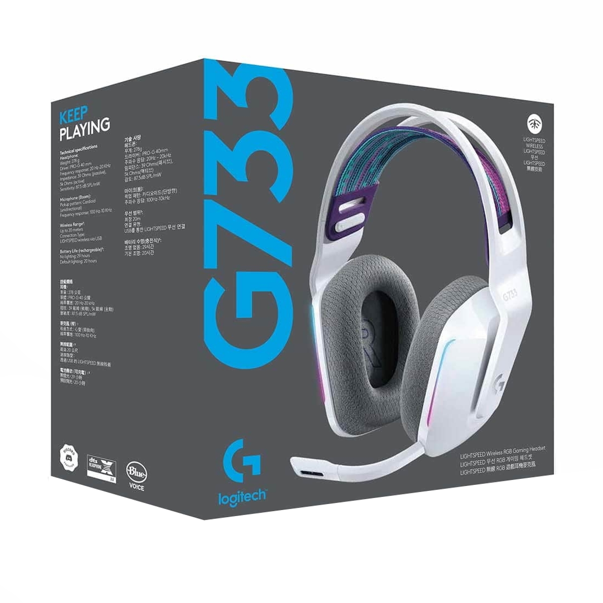 Auriculares Gamer Inalambrico Vincha G733 White RGB Logitech