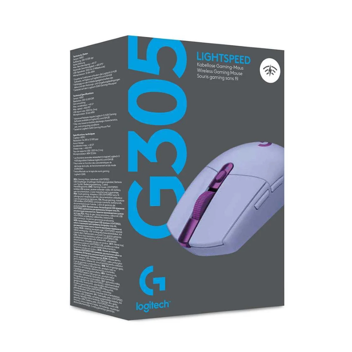Mouse Gamer Inalambrico G305 Lila 200 - 12000 DPI Logitech