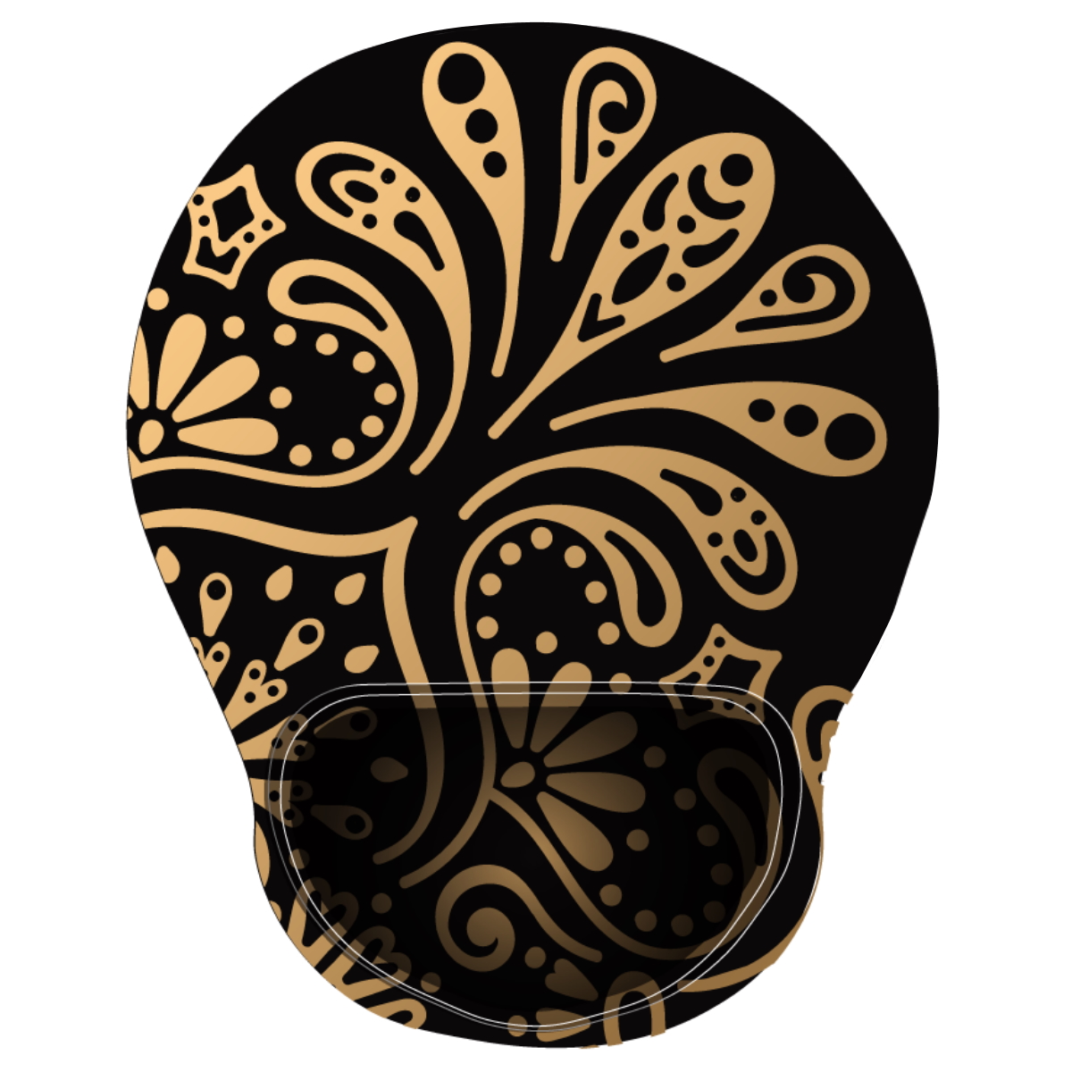 MousePad Gel Estampado 34 Negro/Dorado