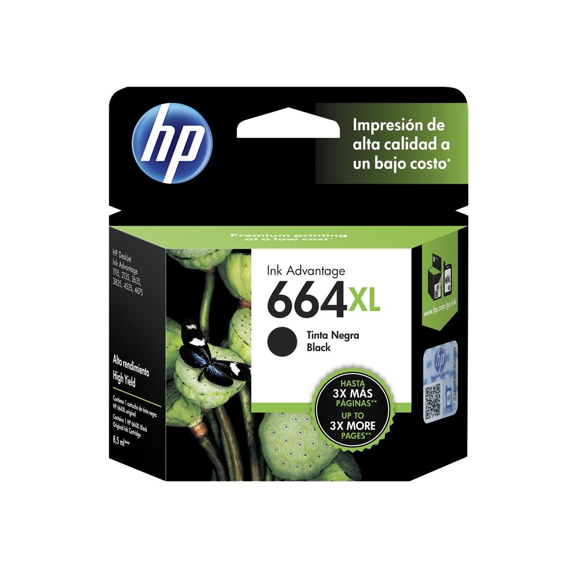 Cartucho Hp 664xl Negro Original