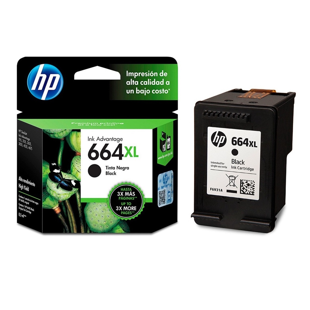 Cartucho Hp 664xl Negro Original