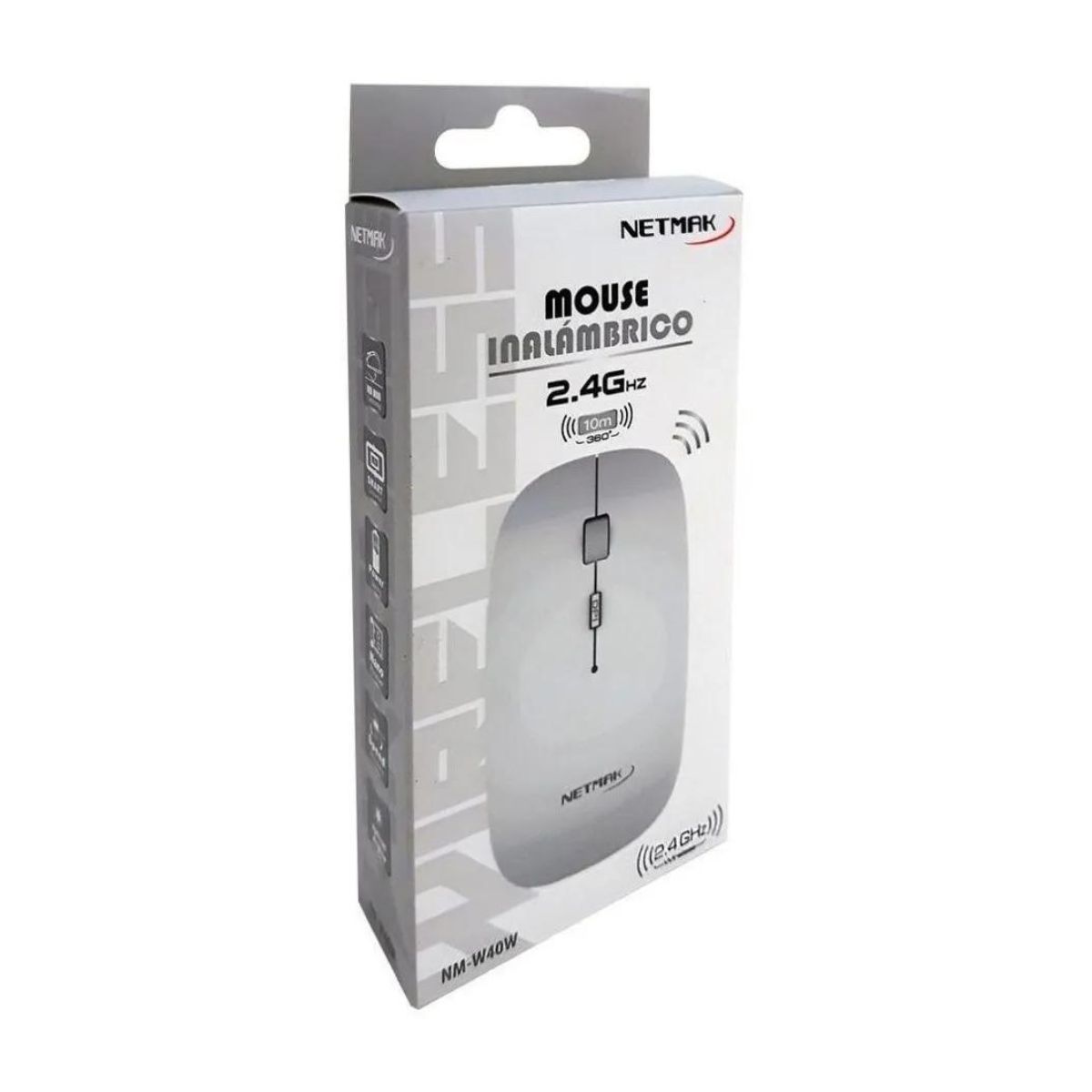 Mouse Inalambrico W40 Blanco Netmak