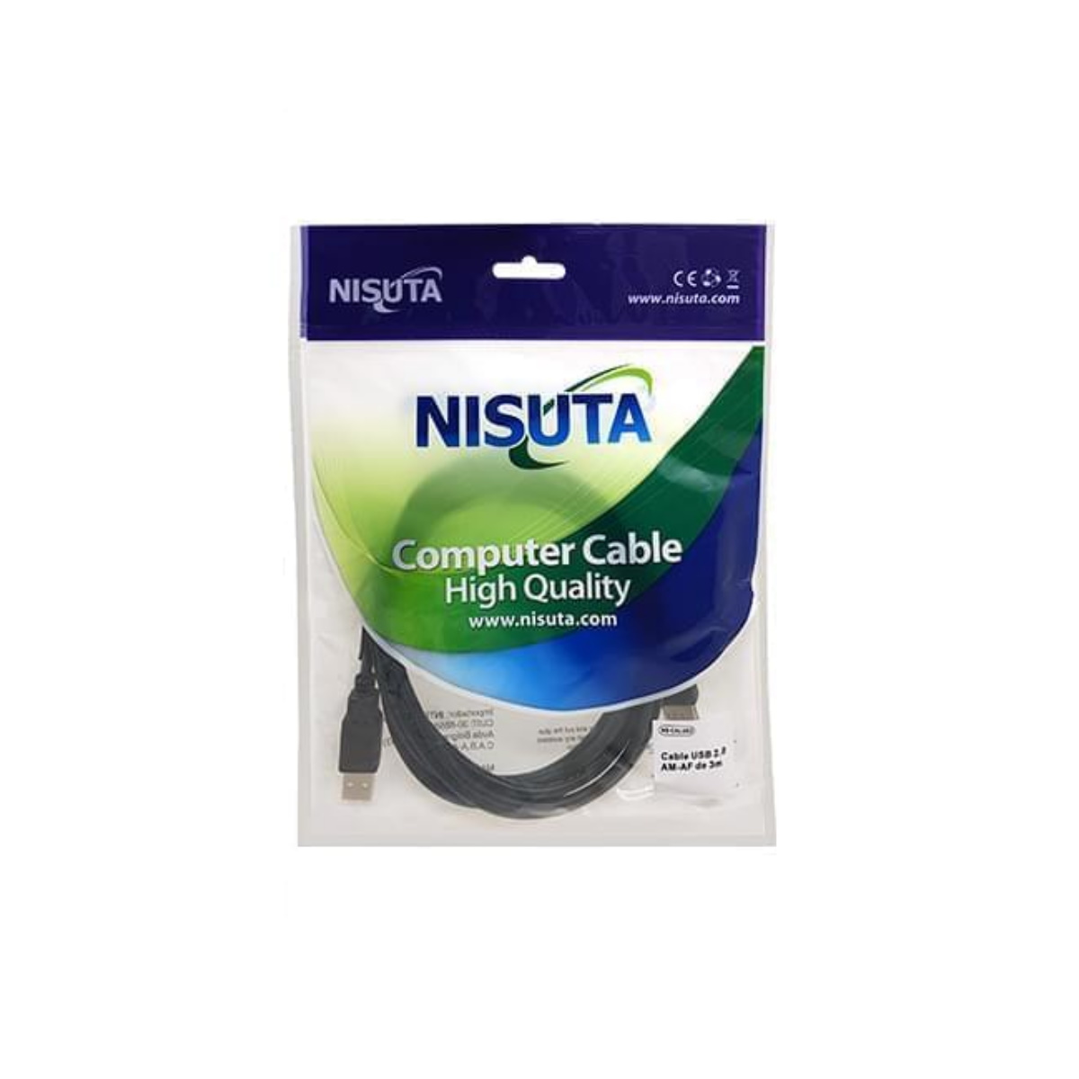 Cable Alargue USB 1.8m 2.0 Nisuta