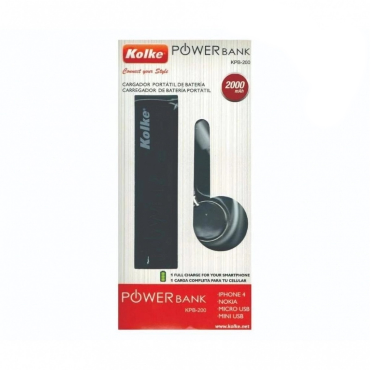 Powerbank 2000mah Kpb-200 Negro Kolke