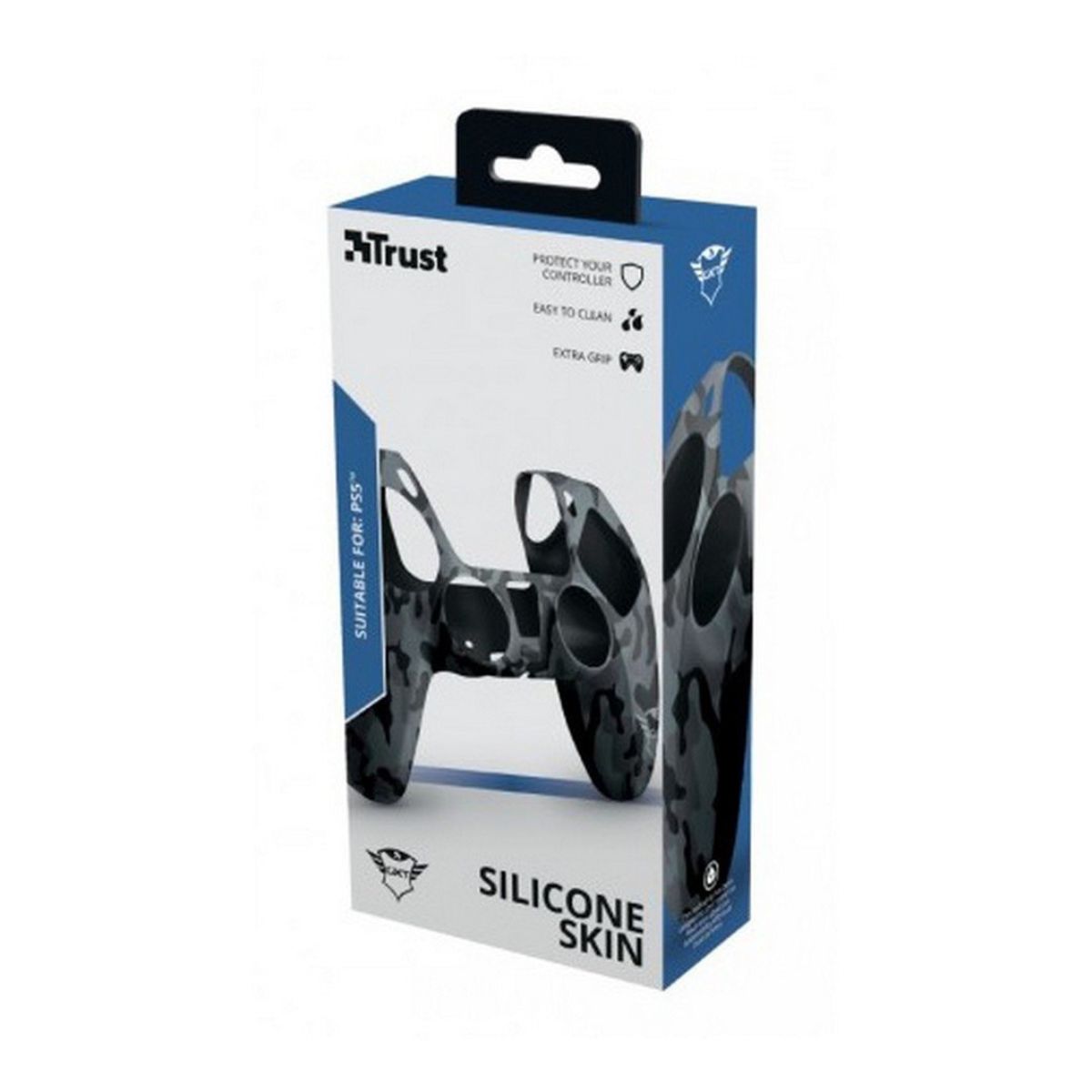 Funda Protector Silicona Joystick PS5 Negro Camuflado Gxt 748B Trust