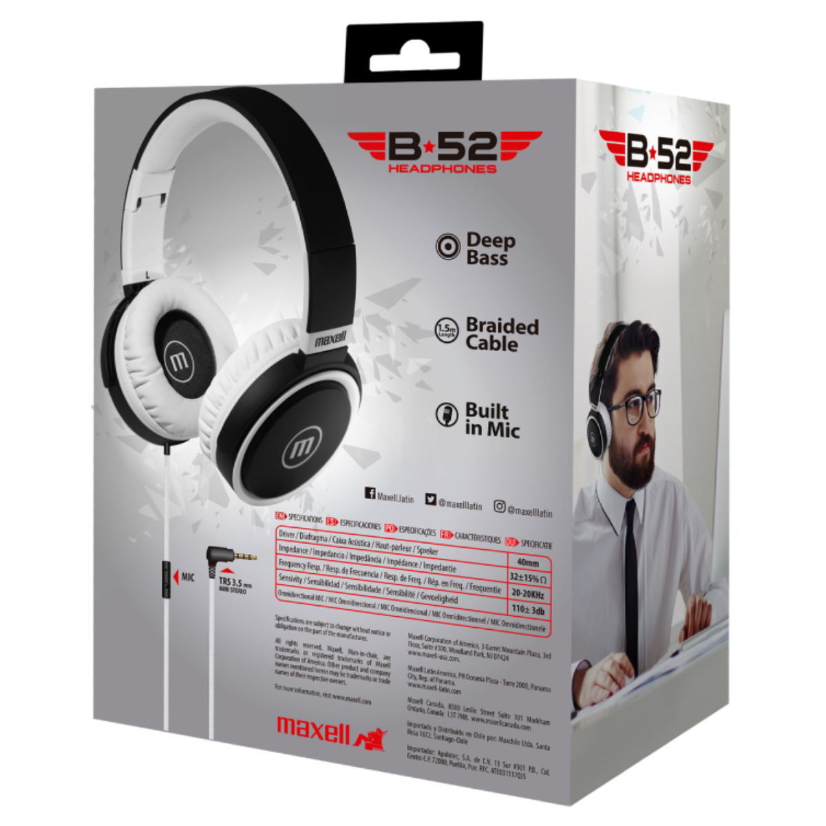 Auriculares Vincha B52 Blanco Maxell