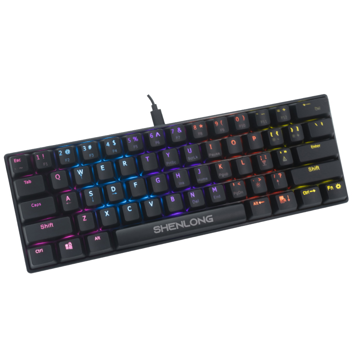 Teclado Mecanico Gamer Rainbow UMK6100SB Negro Switch Azul Shenlong